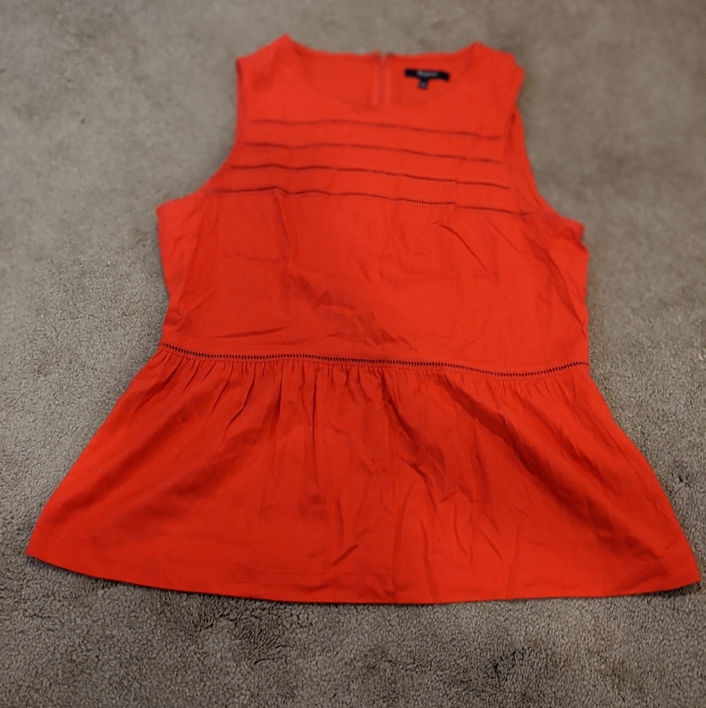 Madewell red peplum top